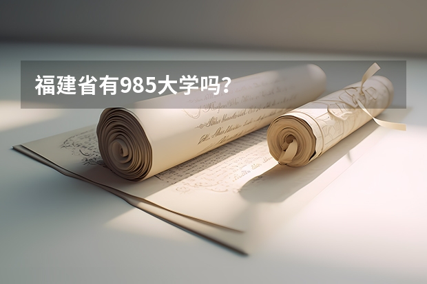 福建省有985大学吗？