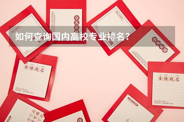 如何查询国内高校专业排名？