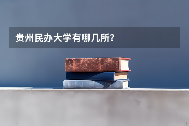 贵州民办大学有哪几所？