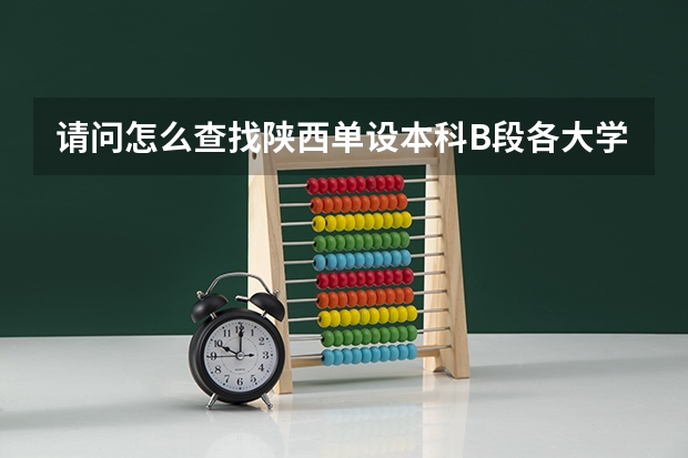 请问怎么查找陕西单设本科B段各大学最低录取分数线呢?